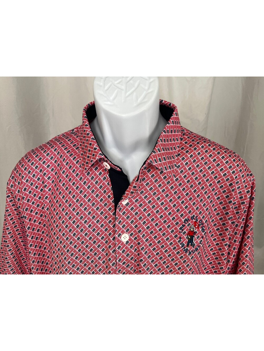 Puma Golf Men's Red White Blue Pinehurst Mint Condition Polo Shirt Large L